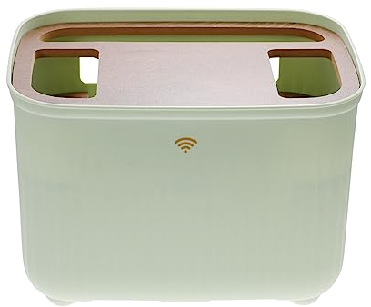 Kabelmanagement Box Desktop-Router-Aufbewahrungsbox, Kunststoff-Router-Halter, Router-Kabel-Management-Gehäuse Kabelkasten (Color : Light Green)