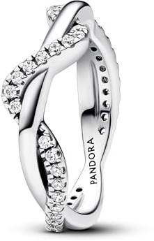 Pandora Timeless Ring Doppelwelle, Sterlingsilber, mit klarem Cubic Zirkonia