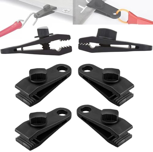 ieron 6 Pcs Tent Tarps Clips, Heavy Duty Tarpaulin Clips Multipurpose Strong Locking Tent Clips for Camping, Tarps, Caravan, Garden Shade Cloth