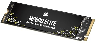 Corsair MP600 Elite SSD NVMe M.2 PCIe Gen4 x4 de 2 TB - M.2 2280 - Lectura Secuencial de hasta 7.000 MB/s - NAND 3D TLC de Alta Densidad - Negro
