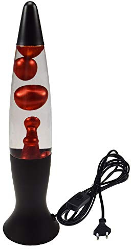 nox light Lavalampe schwarz mit individuellem Druck - ihr personalisierter Text Logo Foto (rot)