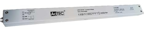 Alimentation Super Slim 24 V 75 W, Dimmable DALI2 Push Bouton, Tension constante, Led Driver Type Ballast, 400 x 32 x 21,6 mm
