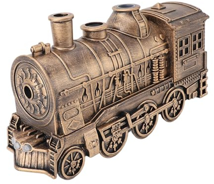 Diffusor für ätherische Öle, 300 Ml, Vintage Zugform, 2 Modi, Nachtlichter, Kühler Nebel, Luftbefeuchter für Schlafzimmer, Wasserloser Diffusor mit Automatischer (EU-Stecker)