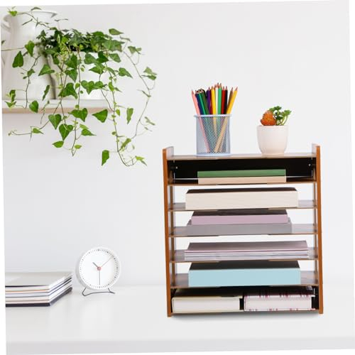 TOGEVAL Holz Akten-organizer Schreibtisch-organizer Aus Holz Für Büro Und Zuhause Platzsparend Stabil Und Langlebig