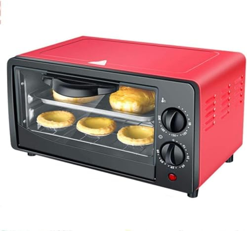 BTURYT Mini Forno da 12 Litri, Forno Tostapane, Forno Multifunzionale, Tostapane Controsoffitto (Rosso)