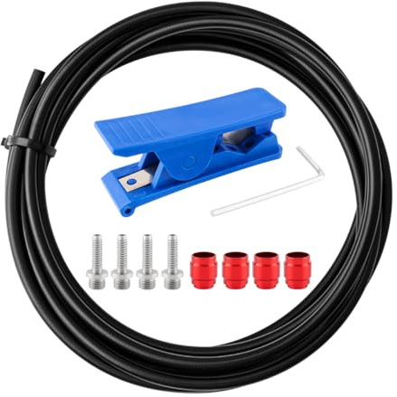YUTUING Bicycle 3M Hydraulic Brake Hose and Bike Brake Olive Connecting Insert Kit for AVID SRAM, Included 4 Bike Brake Olive and 4 Connecting Insert and Blue Brake Hose Cutter