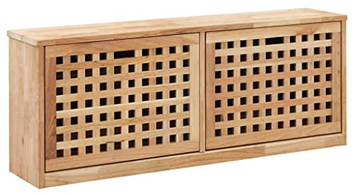 ShGaxin Banco Zapatero, Mueble Zapatero, Banco Zapatero, Mueble Recibidor, Zapateros De Pasillo, Muebles De Entrada, de Madera Maciza de Nogal 94x20x38 cm