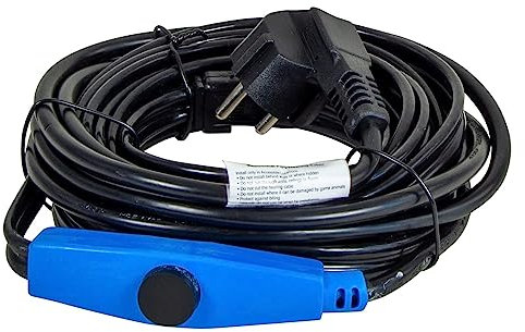 horizont Cavo riscaldante antigelo con termostato da 1 a 48 m, ideale per tubi dell'acqua, grondaie e tubi di scarico o piante come palme, riscaldamento tubo, cavo antigelo, autoregolante, 5 m