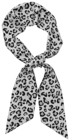 Schwarz-Weißer Leopardenmuster, Langer Seidenschal, Schal, Bekleidungszubehör, Bedruckter Polyesterschal, Bekleidungstaschenzubehör,3,1 x 46,9 Zoll