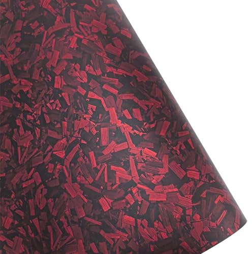 Autofolie 50 cm * 300 cm Hochglanz-Vinylfolie aus geschmiedeter Kohlefaser in Schwarz, Gold, Silber und Rot auf der Motorhaube, selbstklebendes Vinyl for Autoaufkleber Auto Folie(Matte Forged Red,30cm