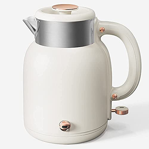 FHPEWXDG Teteras 1,5 l, Estilo Retro, de Acero Inoxidable, para café, portátil, con Agua Caliente y Apagado automático, cómodas y ecológicas