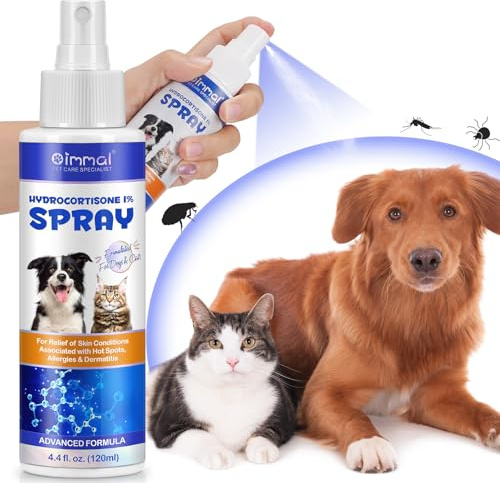 Spray för att lindra klåda för hundar, katter och hästar spray för att lindra klåda och heta fläckar, irriterande torr klåda för huden-behandling för husdjurshudvård, 120 ml