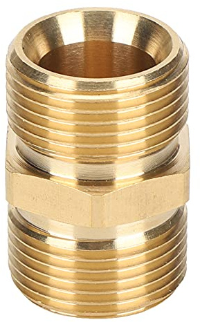 Pressure Washer Hose Adapter, Male to Male Hose Adapter Pressure Washer Hose Connector M22 Male Thread 14mm Hose Connector Coupler High Pressure Sprayer Adapter Brass