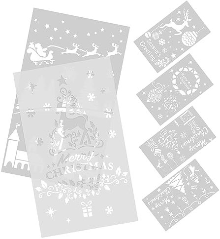 Veemoon 6stücke Teiliges Weihnachts-malvorlagen Wiederverwendbare Schablonen Für Kreative -dekorationen Geeignet Für Möbel Wände Und Mehr Bastelhilfe Für Festliche Anlässe