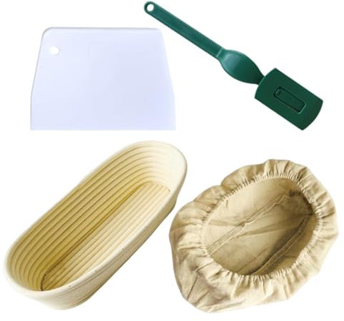 Cestino per pane ovale – Cesti di fermentazione ovali leggeri in rattan | Cestino per pane in rattan con fodera per pane a lievitazione lievitata, per la cottura professionale e domestica.