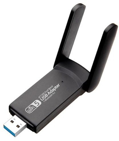 Orolotay Network Card USB WiFi Adapter USB 3.0 Wireless Dongle 1300Mbps 2.4G & 5G Dual Band 2-In-1 Wireless Network Card for Desktop Computer