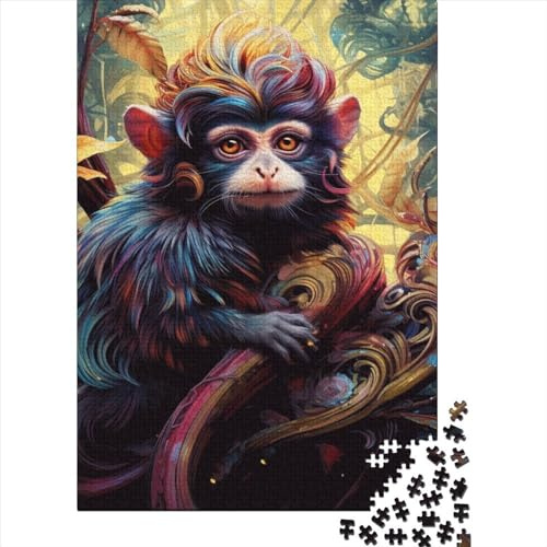 Art Animal Monkey Puzzles 1000 Teile Schwer Puzzle Spielzeug Pädagogisches Spiel Impossible Herausforderung Spielzeug Für Erwachsene Und Kinder Ab 14 Jahren 1000pcs (38x26cm)