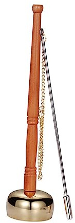BESPORTBLE Buddhistisches Yin Qing aus Kupfer und Holz Handglocke für Meditation und Tempel Dekorativ Fein Verarbeitet