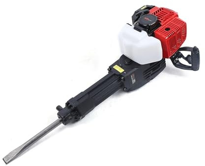 Martello demolitore a benzina a 2 tempi da 52 cc, martello demolitore for calcestruzzo, trapano + 2 scalpelli per Calcestruzzo