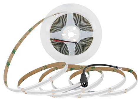 MALIIGAZA LED Band COB 12V Blau 5m, 8mm Breite, 480LED/m CRI90+ | LED Streifen dimmbar & zuschneidbar, homogene Lichtlinie für Innen, TV, Regal, Ambient Licht (Ohne Netzteil & Controller)