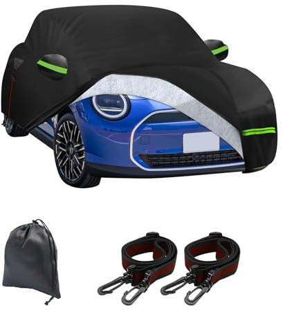 Autoabdeckung Vollgarage Ersatz, 210D Oxford wasserdichte Abdeckung für Mini Cooper 3-Türer F56 2014-2025, 6 Schichten wasserdichte Vollgarage Car Wrap mit Baumwolle gefüttert und Reißverschluss-Tür