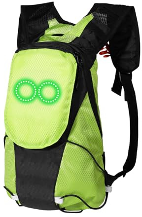 Xujuika LED-Motorrad-Rucksack – Atmosphäre beleuchtete Tasche – Nachtsicherheit, LED-Rucksack für Erwachsene, Laufen, Pendeln, Camping, Reiten, Reisen, Urban, Wandern