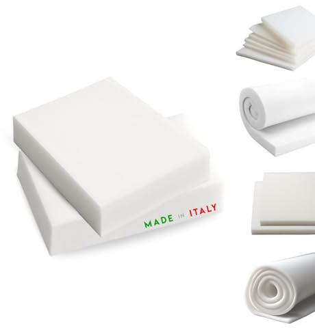 TENDAGGIMANIA Gommapiuma per Imbottitura Densità 30 - Gommapiuma Spessore 5 CM - Misura 50cm x 200 cm - Gomma Piuma per Cuscini Divano Anche per Poltrona e Divano Letto