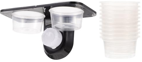 ERINGOGO Contenitore Alimentare Doppio per Rettili, Plastica Nera, Design Compatto Che Non Danneggia Pareti, per Alimentazione di Animali Domestici Rettili