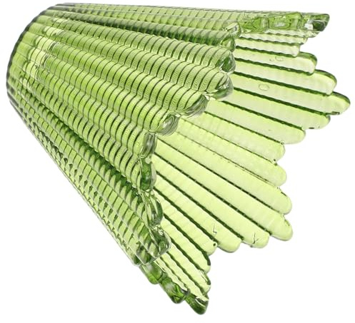 FONDOTIN Paralume in Vetro a Campana Verde Cono per Lampada da Tavolo e Applique da Parete, Copertura Sostitutiva in Vetro Artistico per Lampadari Vintage, Diffusione Uniforme della Luce,