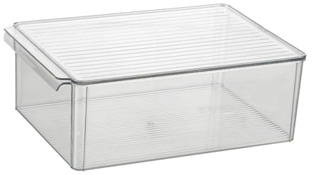 WNDUOKXH Contenitore trasparente per alimenti di qualità, essenziale per organizzare pane e pizza, contenitore multiuso, adatto per cucine, dispensa, frigorifero, 6 l.
