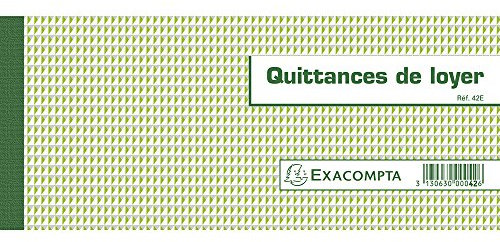 EXACOMPTA carnet de 50 feuilles de Quittance de loyer 101x165mm