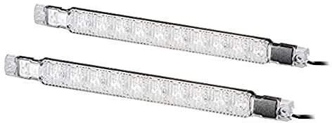 HELLA 2PT 980 880-861 LED-Tagfahrleuchtensatz - Strip Lamp - 24V - gerade - Anbau - Lichtscheibenfarbe: glasklar - Kabel: 2500mm - Fahrzeugfront - Satz