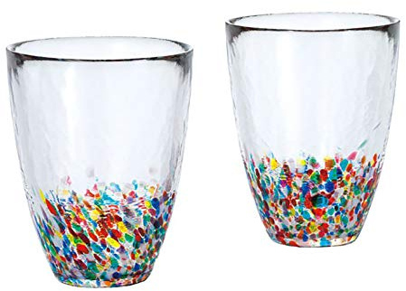ADERIA FS71550 Tsugaru Vidro Nebuta Tumbler Pair, 10.1 fl oz (300 ml), Made in Japan with Cosmetic Box, Glass, Highball, Cup, Wedding, Celebration, Beer, Stylish, Present, Glass, Sake, Birthday,