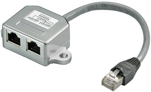 Goobay 3er Set Cat 5 Netzwerk Adapter (1x RJ45 Stecker auf 2X RJ45 Buchse) Silber