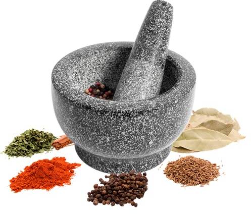 Mortero y mazo de granito pulido con maciza piedra natural pesada, 312008