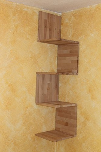 Schwarzwald-Holzstube Eckregal Zickzackregal Buche massiv 30x30x128,5cm