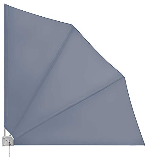 Deuba Tenda a Ventaglio da Balcone Pieghevole con Supporto 140x140cm Frangivento Privacy Terrazza Tenda Laterale