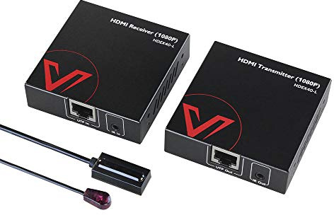 AV Access Extensor HDMI FullHD1080p a 60Hz Hasta 50m/163 pies, Balun HDMI a Través de un Solo Cat5e/6a/7, Función PoE, Control IR, Plug and Play, Interruptor EQ para Cable de 30M/50M