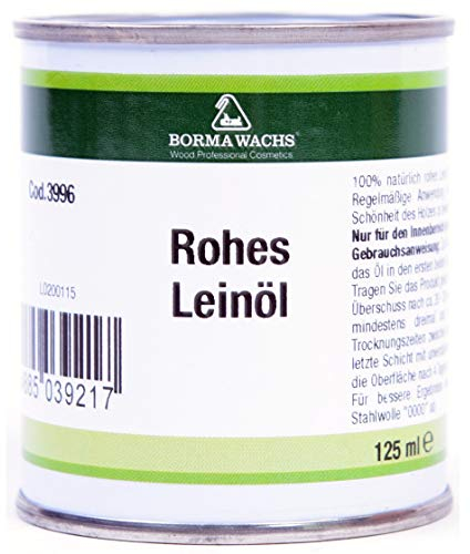 BORMA Leinöl Natur Holzöl Holzschutz Firnis Möbelschutz Öl 125ml (125ml)