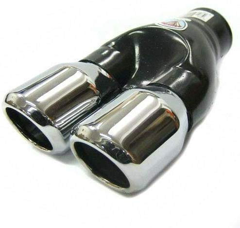 Auspuffblende Doppelrohr Endrohr Edelstahl Auto Endrohrblenden Auspuffendrohr Auspuffrohr Tuning Universell Schalldampf Blende Sport Rund Chrom Auspuffspitzen