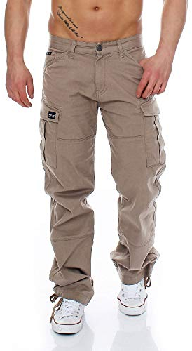 Big Seven Brian Cargo Hose Comfort Fit Herren Jeans, Farbe:Beige (Moon Rock), Hosengröße:W38/L32