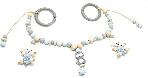 Kinderwagenkette mit Ringen oder Clipsen zu bestellen Junge Silikonwaschbär