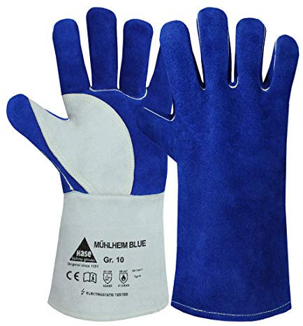 Gant de soudeur Mühlheim Blue taille 11 bleu/gris Croûte de cuir EN 388, EN 12477 catégorie EPI II 6,00 PR