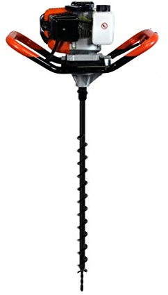 GT Garden Erdlochbohrer, Benzin Motor 52 cm3-3 PS, inkl. 1 Bohrer 40 mm