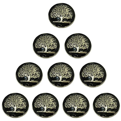 Duolai 10 Stück Simple Art Life Tree Knöpfe Basteln Leder Dekoratives Zubehör Conchos Metallbolzen Schraubverschluss Nieten DIY Schuhe Tasche Gürtel