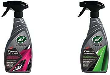 Turtle Wax Hybrid Solutions Ceramic 3-in-1 Detailer 500ml 53354 - Waterless Car Detailing Spray with Added Ceramic Wax & Hybrid Solutions Ceramic Spray Coating 500ml