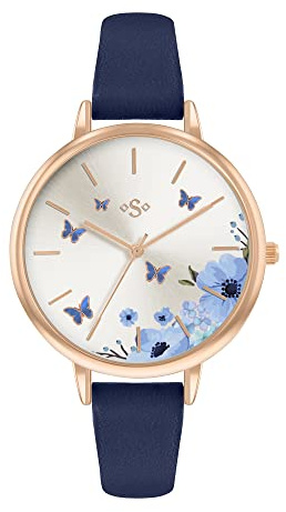 Spirit Ladies Navy Strap Watch with Butterfly Dial ASPL162