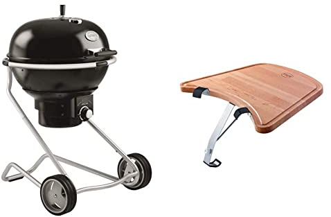 RÖSLE Holzkohle-Kugelgrill No.1 AIR F60 Hochwertiger Kohlegrill mit Air Control System & Ablagetisch Kugelgrill Hochwertiger Buchenholztisch mit Saftrille zum Anhängen an den RÖSLE Kohlegrill