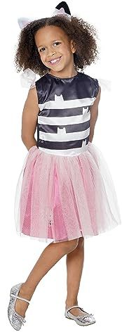 Rubies Gabby Dollhouse Deluxe flickkostymklänning och pannband officiell Gabbys dockhus för födelsedagsfest och karneval multicolor XXS (3-5 år)