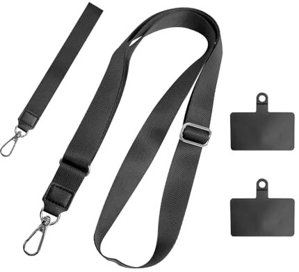 COACOM - Cadenas para teléfono móvil (2 unidades, con espaciador cuadrado, cordón antipérdida, correa ajustable universal), 60cm, Silicona